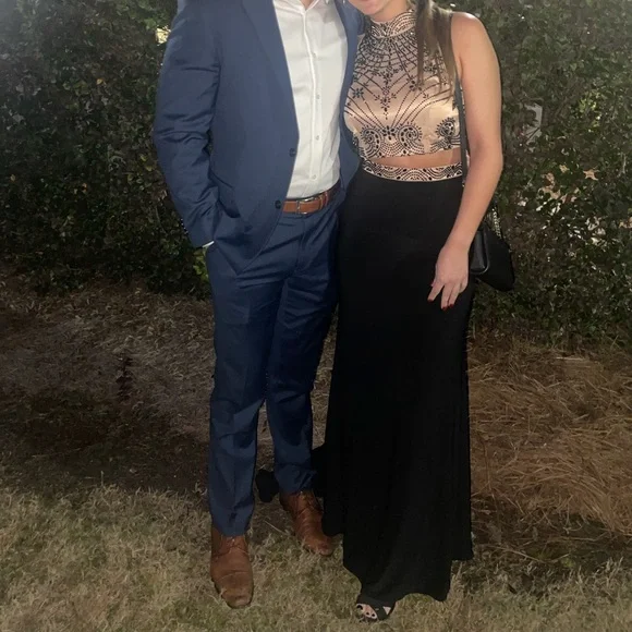 Deco-Beaded Two-Piece Dress Halter top - Picture 3 of 11